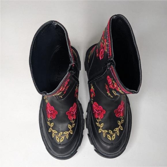 FARM Rio Rose Embroidery Black Boho Mid Boot Anthropologie - Picture 9 of 16